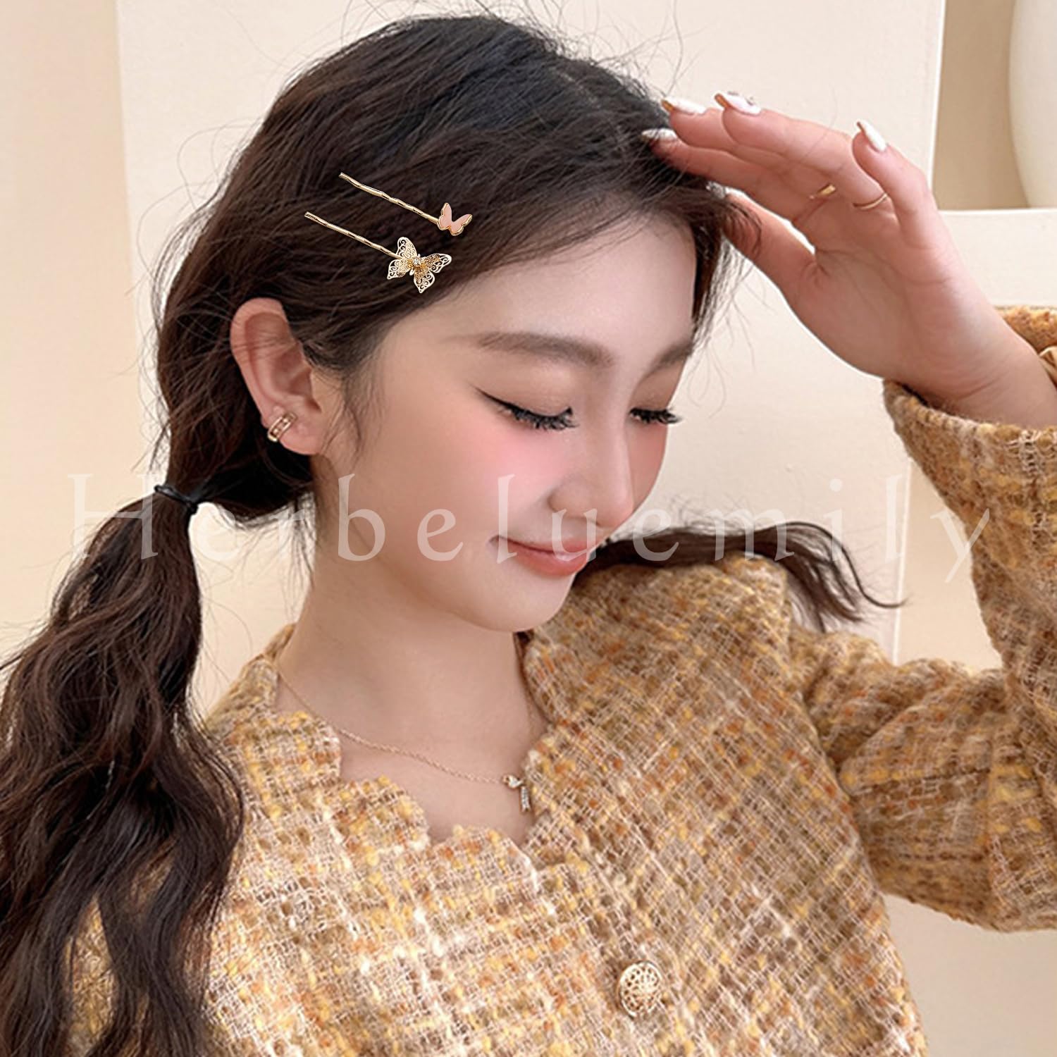 Amazon | [Herbeluemily] ヘアピン 髪留め ビジュー 前髪ピン かわいい